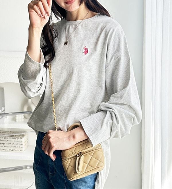 GeeRA（ジーラ）の「【Ｕ．Ｓ．ＰＯＬＯ ＡＳＳＮ】オーバーサイズ刺しゅうロンＴ（カットソー）」｜詳細画像