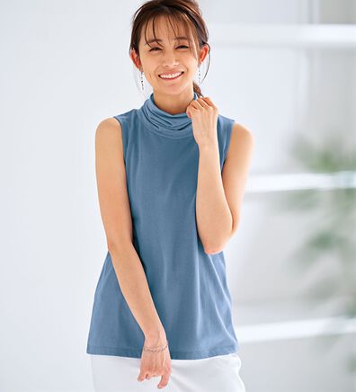 BELLUNA（ベルーナ）の「綿混素材脇汗対策チュール使いインナー（タンクトップ・キャミソール）」