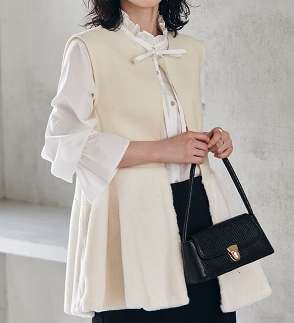 RANAN（ラナン）の「ペプラムファー切替ジレ（ジレ）」｜詳細画像