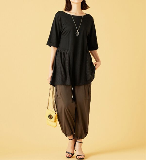 BELLUNA（ベルーナ）の「ヒンヤリ！サイドレース切替チュニック（チュニック）」｜詳細画像