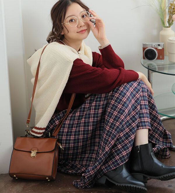 A HAPPY MARILYN（アハッピーマリリン）の「【ＬＬ～８Ｌ】フランネル チェック フレアスカート（ロングスカート）」｜詳細画像