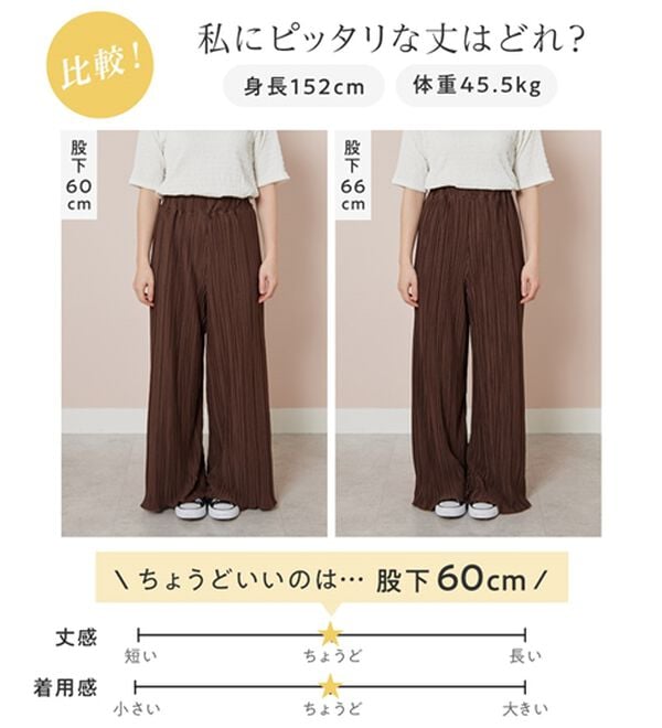 Viola e Viola（ヴィオラ エ ヴィオラ）の「着心地楽ちん！さらっと軽やかプリーツパンツ（フルレングスパンツ）」｜詳細画像