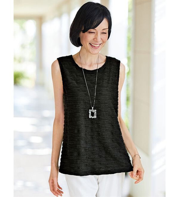 夏に嬉しいきちんと見え！綿混変化織ジャケットアンサンブル