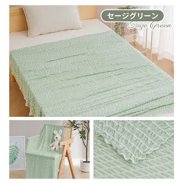 iellio（イエリオ）の「ひんやりとろける冷感くしゅくしゅケット＜洗える・乾きやすい・冷房対策・ハーフ・シングル・肌掛け＞（肌掛布団・タオルケット）」｜詳細画像