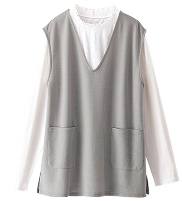 BELLUNA（ベルーナ）の「シャーリング衿ベストアンサンブル（アンサンブル）」｜詳細画像