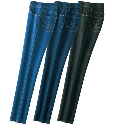 ルフラン（ルフラン）の「【３本組】うしろ姿きれい！やわらかデニム冷感パンツ（フルレングスパンツ）」