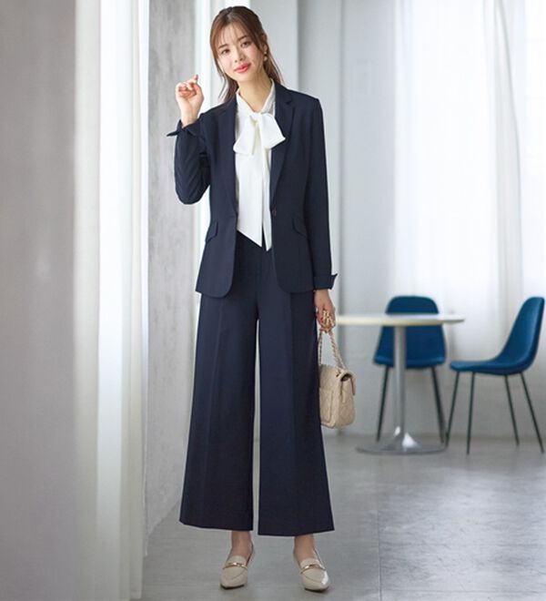 GeeRA（ジーラ）の「【2点セット】選べるボトム！洗えて型くずれしないパンツスーツセット（パンツスーツ）」｜詳細画像