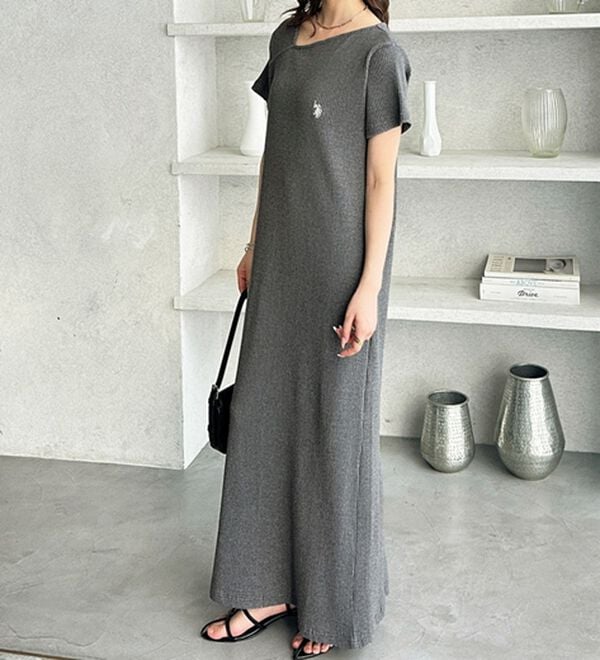 GeeRA（ジーラ）の「【ＵＳ．ＰＯＬＯ．ＡＳＳＮ】アシメネックリブカットソーワンピース（その他ワンピース）」｜詳細画像