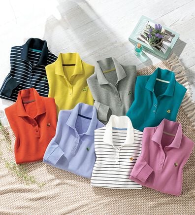 ルフラン（ルフラン）の「ナノプラチナ加工長袖ポロシャツ（ポロシャツ）」