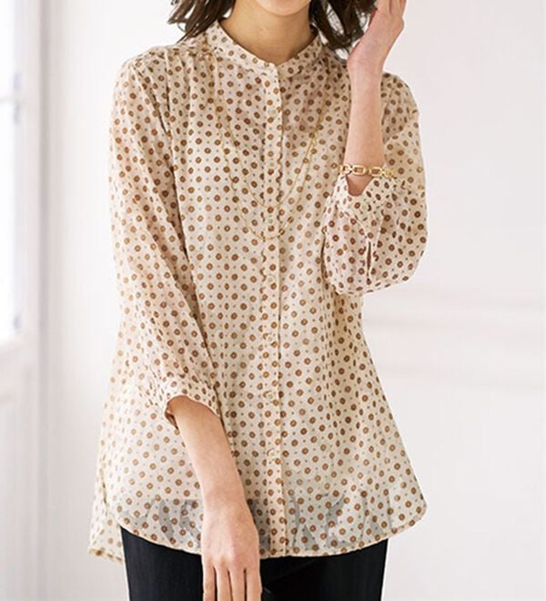 BELLUNA（ベルーナ）の「ジャカード素材花柄プリントチュニック（チュニック）」｜詳細画像