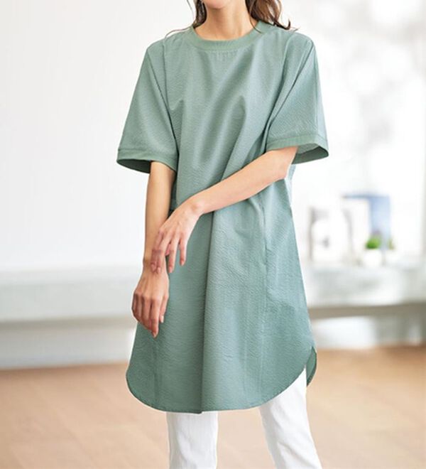 BELLUNA（ベルーナ）の「サラリ速乾！サッカー素材ゆったりチュニック（チュニック）」｜詳細画像