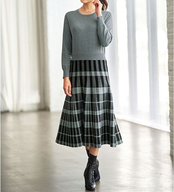 BELLUNA（ベルーナ）の「ジャカード素材ワンピースアンサンブル（アンサンブル）」｜詳細画像