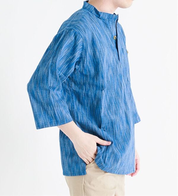「ざっくり木綿のゆったりリラックスシャツ（メンズシャツ）」｜詳細画像