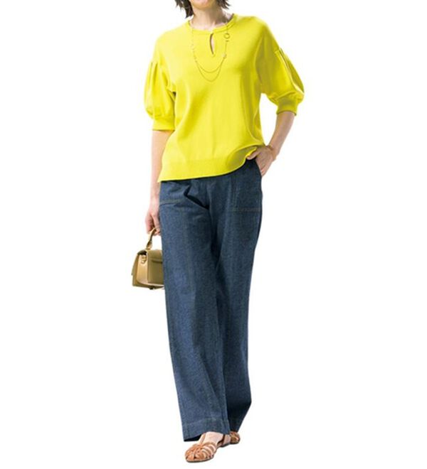 ルフラン（ルフラン）の「【３本組】Ｃ．Ｂ．Ｓジーンズ軽やか綿麻入りパンツ（フルレングスパンツ）」｜詳細画像