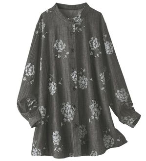 BELLUNA（ベルーナ）の「刺しゅう風プリントスラブデニム素材ブラウス（ブラウス）」｜詳細画像