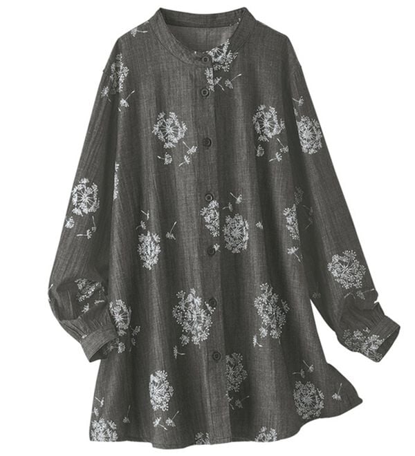 BELLUNA（ベルーナ）の「刺しゅう風プリントスラブデニム素材ブラウス（ブラウス）」｜詳細画像