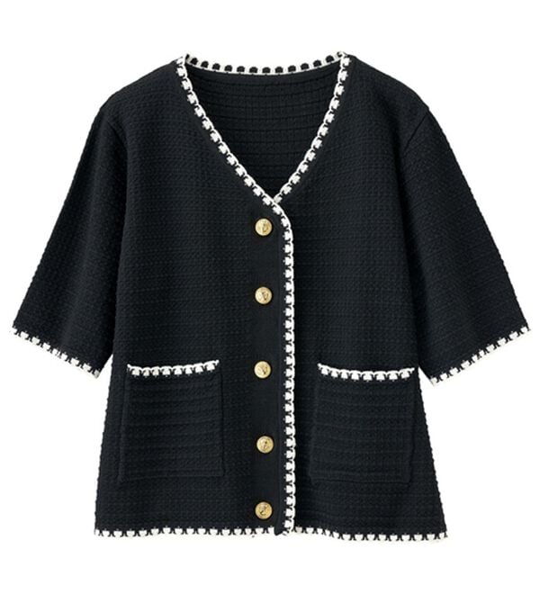 サマーツイード風配色ニットカーディガン - ベルーナ【公式】