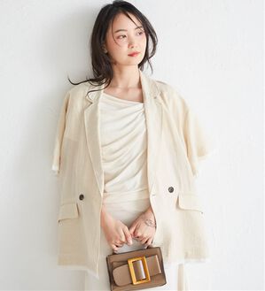 RANAN（ラナン）の「ハーフスリーブシアーシャツジャケット（テーラードジャケット）」｜キナリ