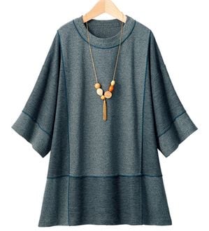 ルフラン（ルフラン）の「汗ジミ対策！ちょいかわプルオーバー（カットソー）」｜杢ネイビー