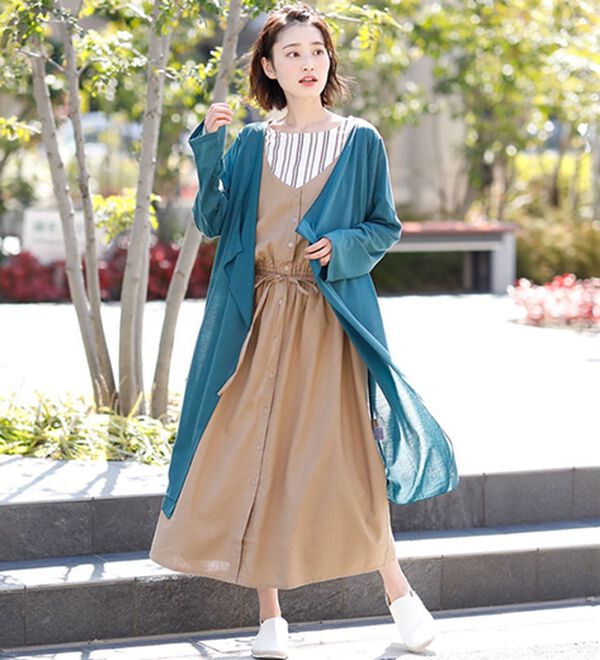 A HAPPY MARILYN（アハッピーマリリン）の「【Ｍ～８Ｌ】【ＵＶカット】長袖トッパーカーディガン（ニットカーディガン）」｜詳細画像