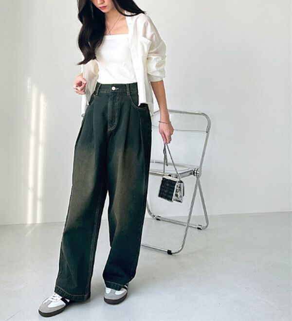 GeeRA（ジーラ）の「２タックワイドデニムパンツ（フルレングスパンツ）」｜詳細画像