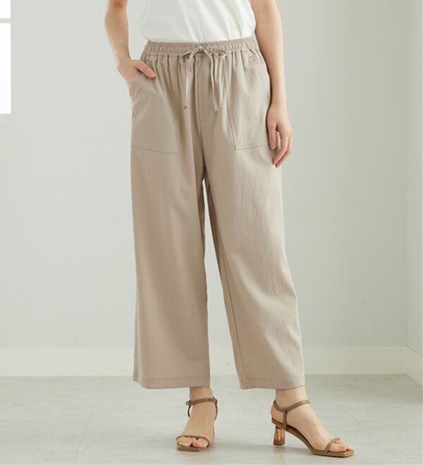BELLUNA（ベルーナ）の「サラリ快適！ビンテージ調ベイカーワイドパンツ（ワイドパンツ・ガウチョ）」｜詳細画像