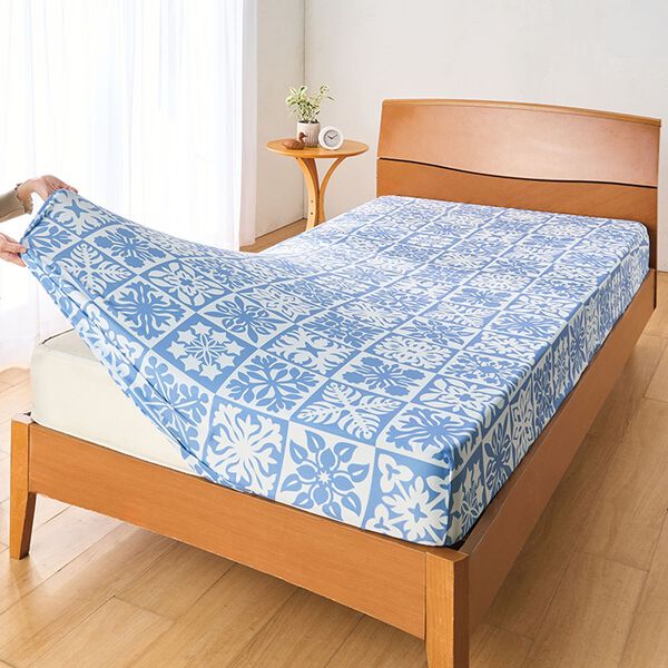 「お部屋が華やぐ、ぐーんと伸びてぴったりフィットシーツ（敷布団カバー・シーツ）」｜詳細画像