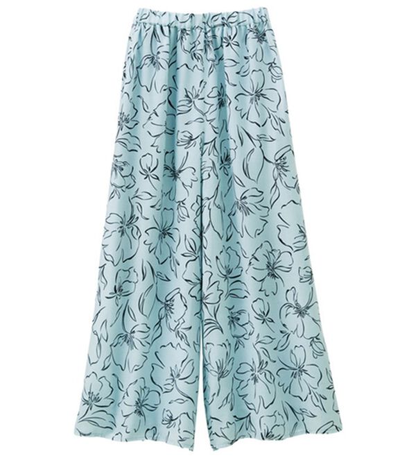 RANAN（ラナン）の「ひんやり！花柄プリントワイドパンツ（ワイドパンツ・ガウチョ）」｜詳細画像