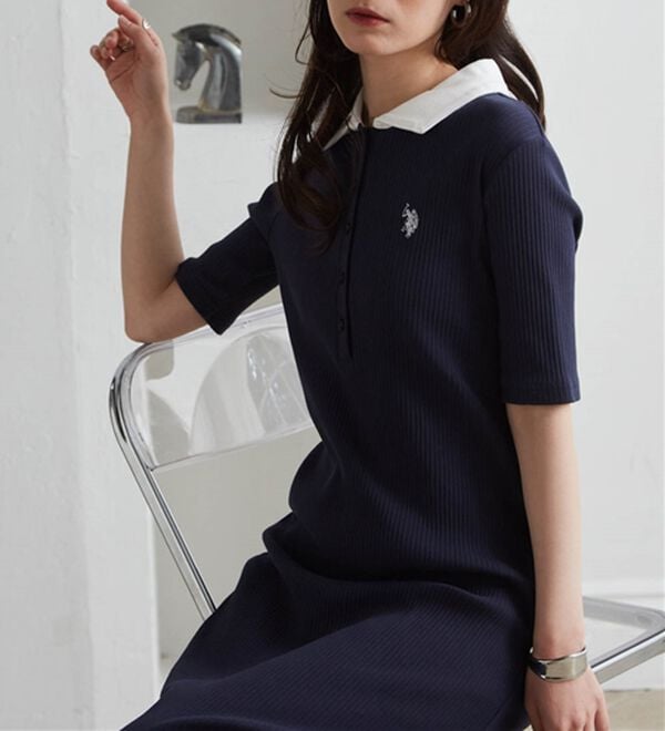 RANAN（ラナン）の「＜U.S.POLO ASSN.＞ ポロ衿リブワンピース（その他ワンピース）」｜詳細画像