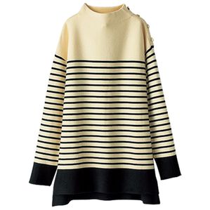 BELLUNA（ベルーナ）の「ミラノリブ素材ボーダーニットプルオーバー（ニット・セーター）」｜アイボリー系