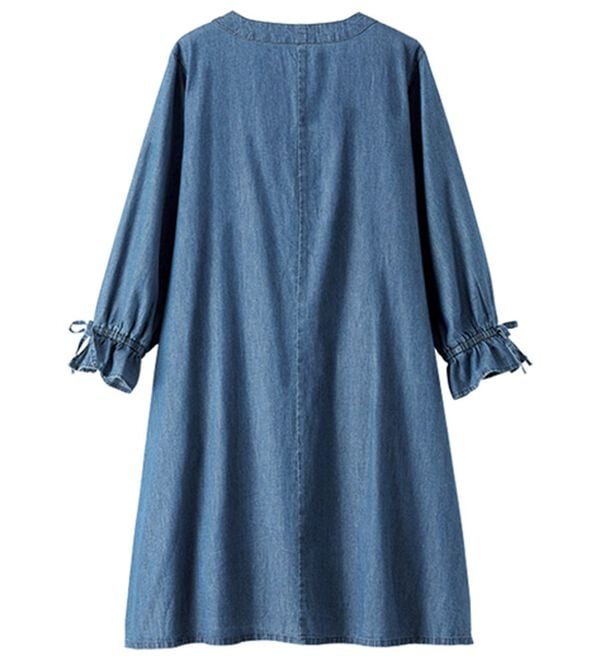 BELLUNA（ベルーナ）の「胸元レースアップデニムワンピース（その他ワンピース）」｜詳細画像