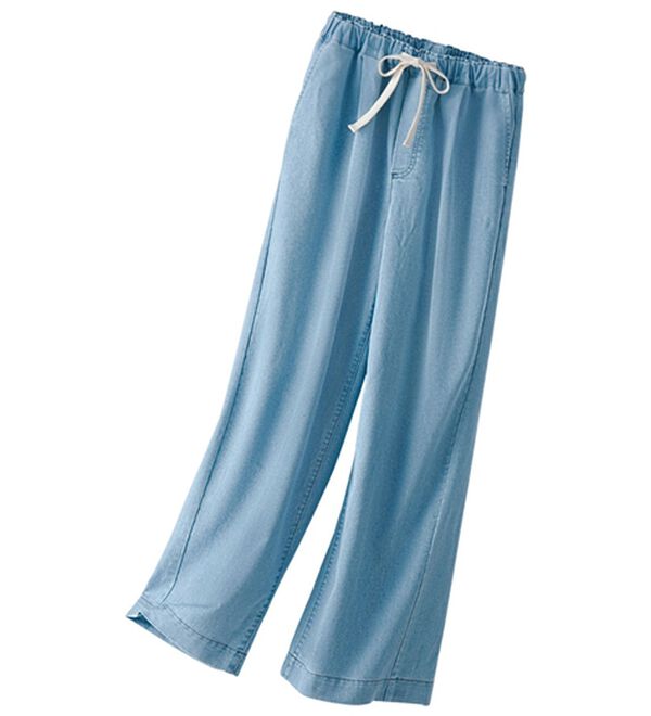 BELLUNA（ベルーナ）の「【ＭＵＤＡＺＥＲＯ】ワイドデニムイージーパンツ（ワイドパンツ・ガウチョ）」｜詳細画像