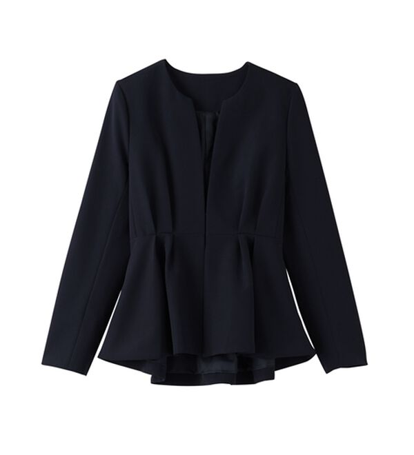 RANAN（ラナン）の「【２点セット】防シワ！ノーカラーペプラムパンツスーツ（パンツスーツ）」｜詳細画像