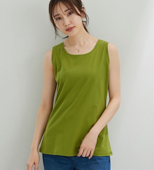 BELLUNA（ベルーナ）の「ヒンヤリ！綿１００％サマ見えタンクトップ（タンクトップ・キャミソール）」｜詳細画像