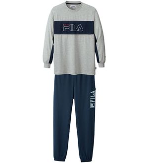 「＜フィラ＞ブランドデザインホームスーツ上下セット（メンズルームウェア）」｜グレー