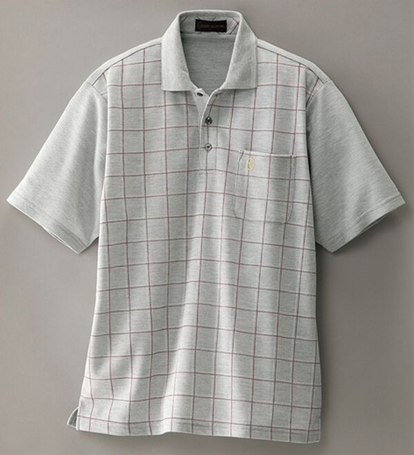「選べるブランドデザインポロシャツ（メンズポロシャツ）」｜杢グレー