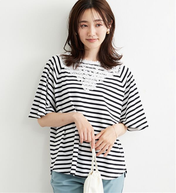 BELLUNA（ベルーナ）の「レース使いポンチョデザインプルオーバー（カットソー）」｜詳細画像