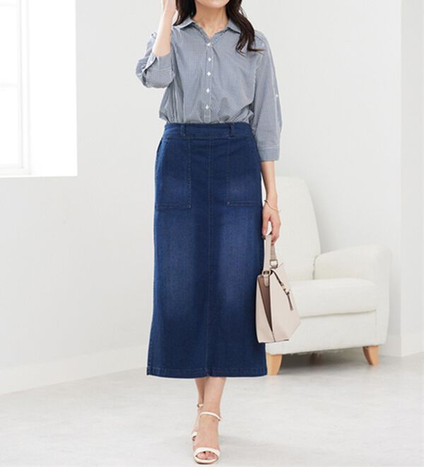 BELLUNA（ベルーナ）の「サラリ綿混！ギャザー使いシャツチュニック（チュニック）」｜詳細画像