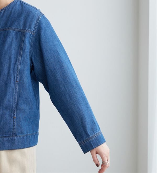 BELLUNA（ベルーナ）の「やわらかデニム素材ノーカラージャケット（その他ジャケット）」｜詳細画像