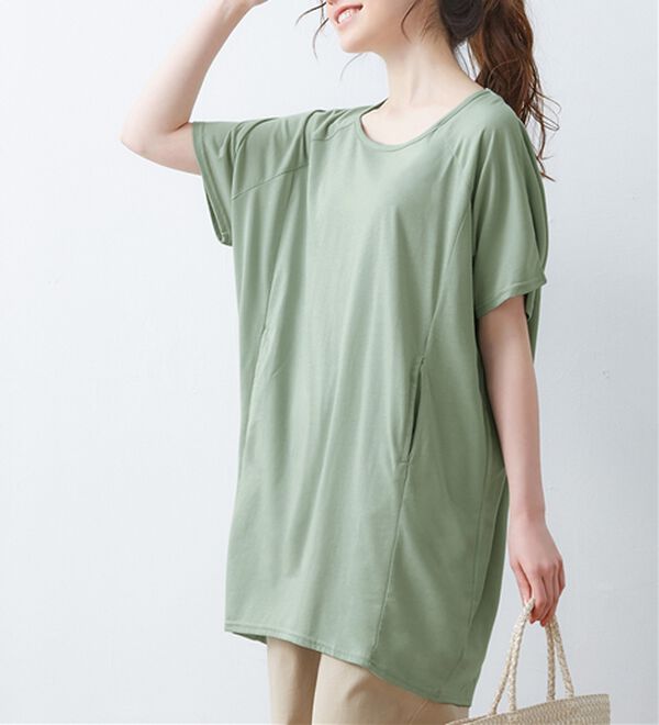 Viola e Viola（ヴィオラ エ ヴィオラ）の「【５つの機能付】ゆるコクーンチュニック（チュニック）」｜ミント