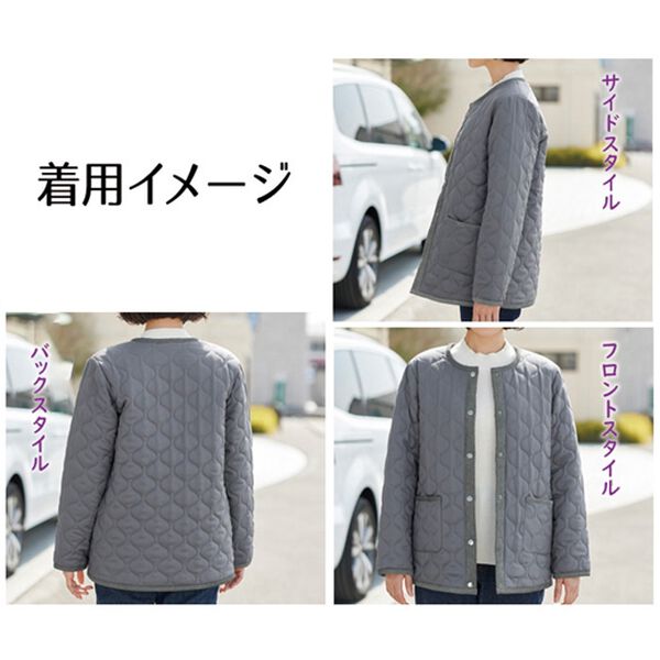 BELLUNA（ベルーナ）の「着ぶくれしにくい！裏シャギーキルトジャケット（ブルゾン）」｜詳細画像