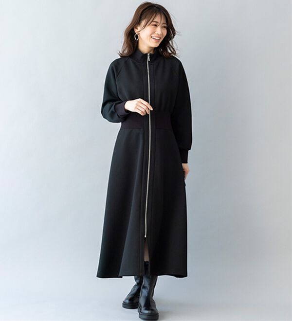 BELLUNA（ベルーナ）の「【ＳＭＡＲＴ　ＥＣＯ　ＪＥＲＳＥＹ】リブ切替ワンピース（ロングワンピース）」｜詳細画像