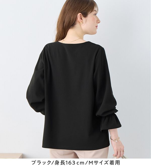 alotta（アロッタ）の「【裏起毛あり・なし】キャンディースリーブハートネックブラウス（ブラウス）」｜詳細画像