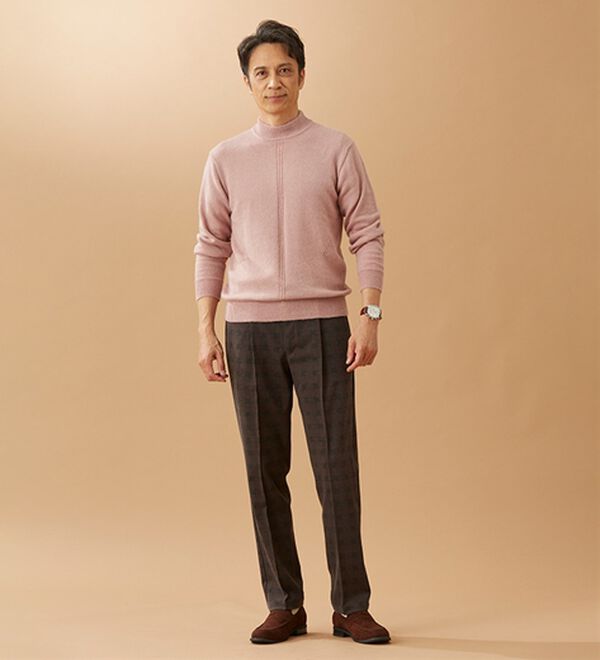 「アルパカ入りスマートセーター（メンズニット・セーター）」｜詳細画像