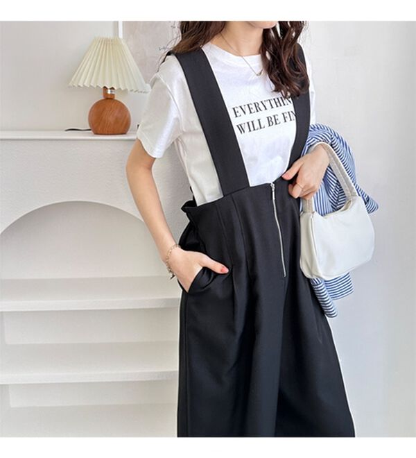 GeeRA（ジーラ）の「フロントジップハイウエストサロペット（オールインワン）」｜詳細画像