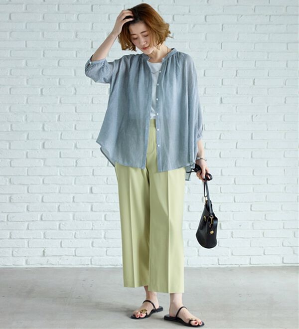 BELLUNA（ベルーナ）の「スラブ素材ギャザーデザインブラウス（ブラウス）」｜詳細画像