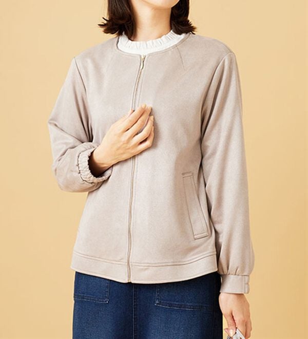 BELLUNA（ベルーナ）の「フェイクスエード切替ミドル丈ジャケット（その他ジャケット）」｜詳細画像