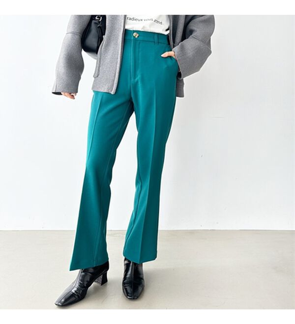 GeeRA（ジーラ）の「楽ちん＆キレイ見え美脚フレアーパンツ（フルレングスパンツ）」｜詳細画像