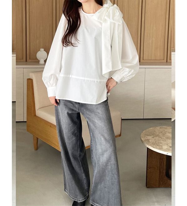 GeeRA（ジーラ）の「【YOUING.】ショルダーリボンブラウス（ブラウス）」｜詳細画像