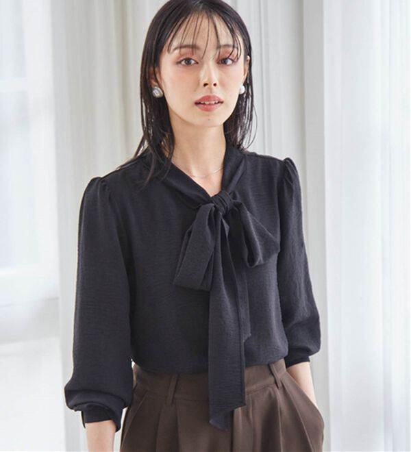 RANAN（ラナン）の「【UV・イージーケア機能付】ボウタイリボンブラウス（ブラウス）」｜詳細画像